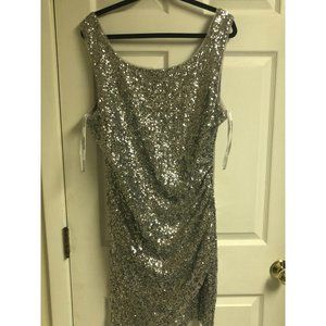 Stunning Bisou Bisou silver sequin dress 16